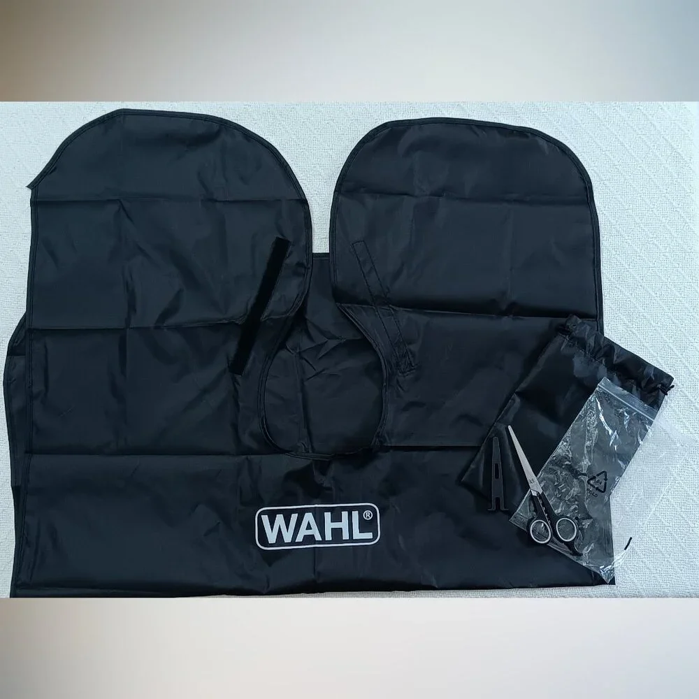 Wahl Hair Cutting Cape and Premium Barber Shears Set in Pouch Black